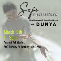 March 9th Sufi Meditations with Dunya at Ancient Art in Berkley, MA