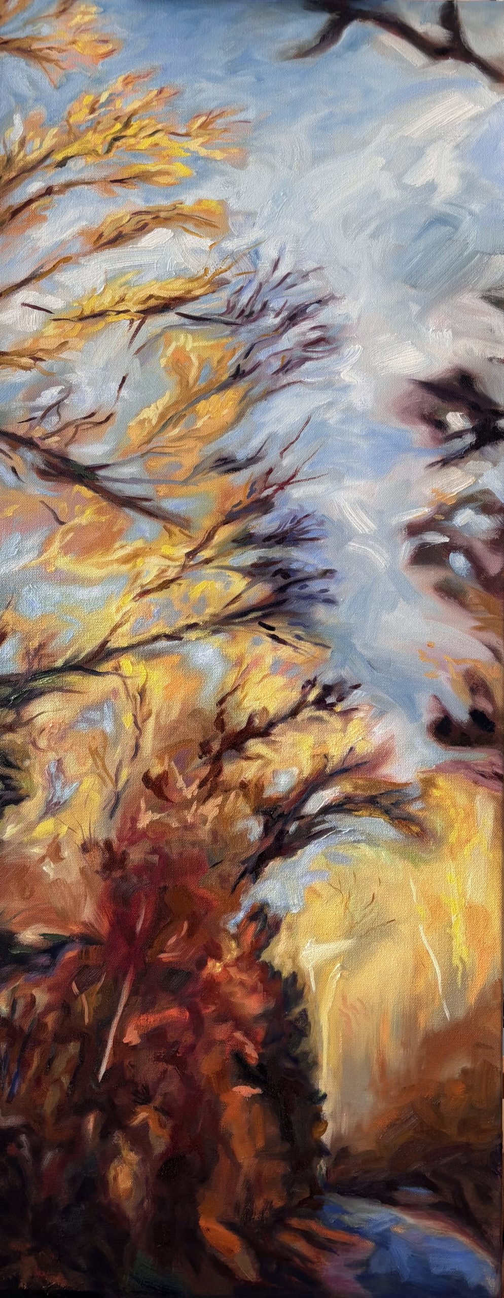 ‘Hilarity’ 16”x40” oil