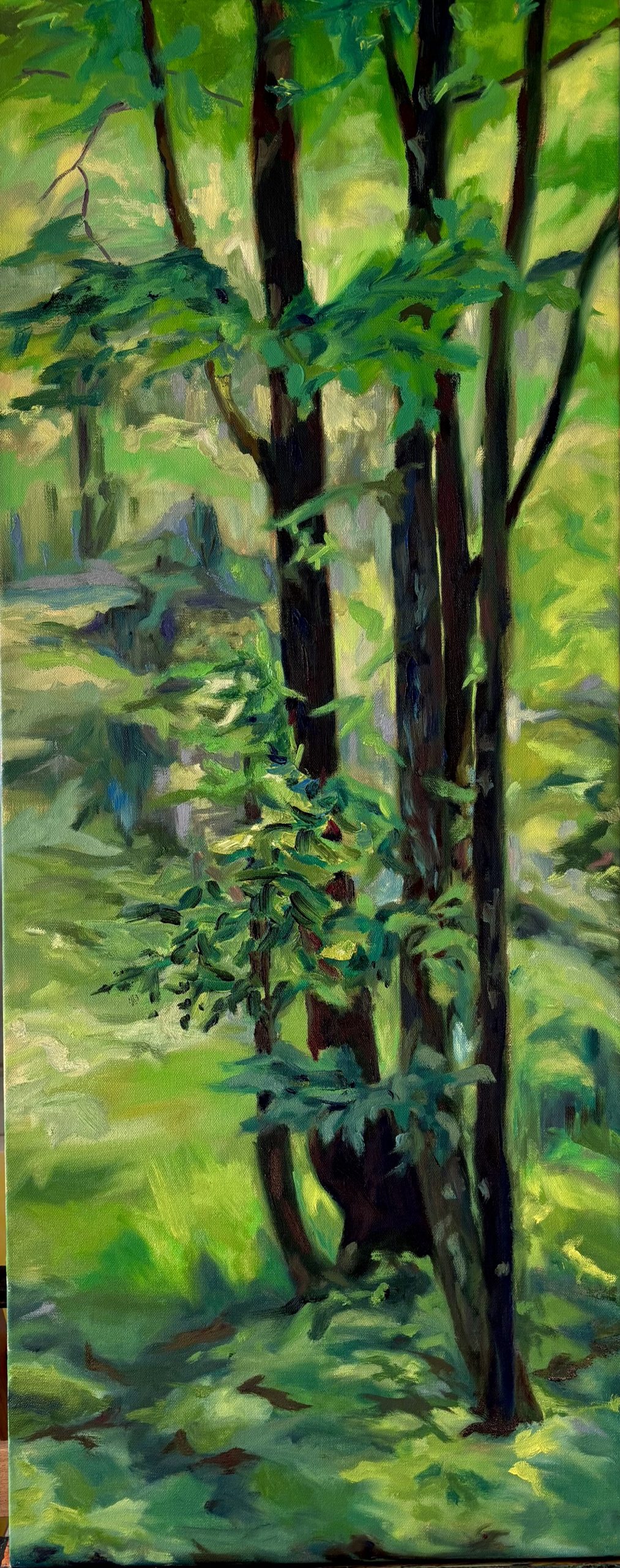 ‘Hafiz’ by Dunya McPherson 16”x40” oil, On Loan to Unitarian Universalist Fellowship of Falmouth